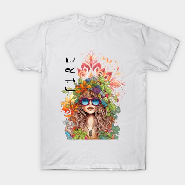 Hippie girl fire element T-Shirt by merchbykaez